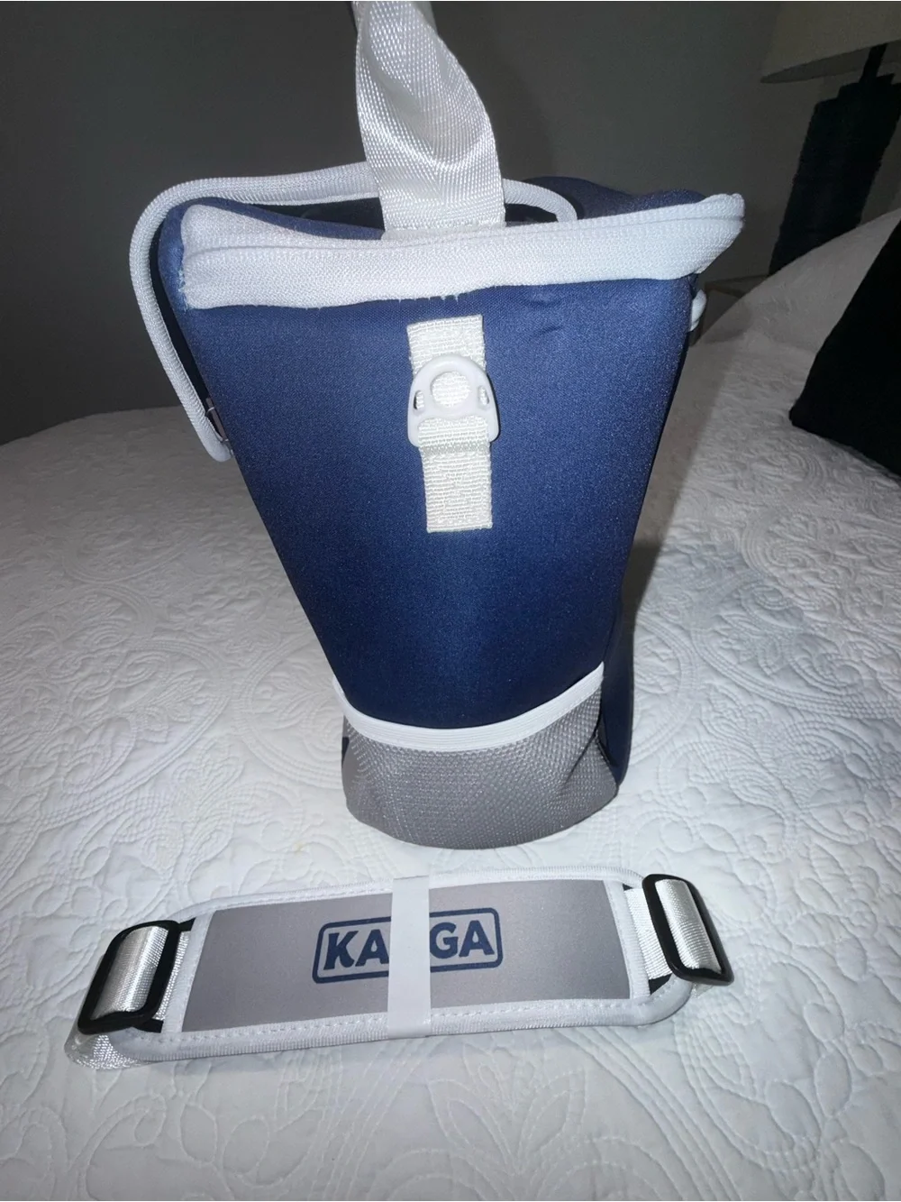 Navy and Gray cooler Bag with Padded Shoulder Strap